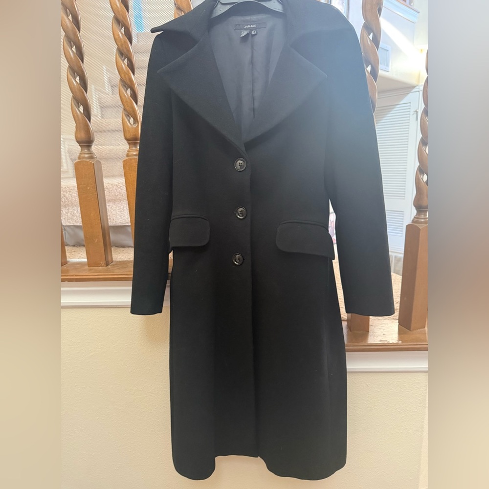 Zara wool Long  Black  Coat